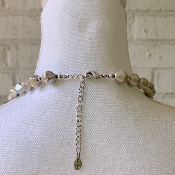 Long Silver Beaded Necklace & Earring Set - Picture 7 of 7